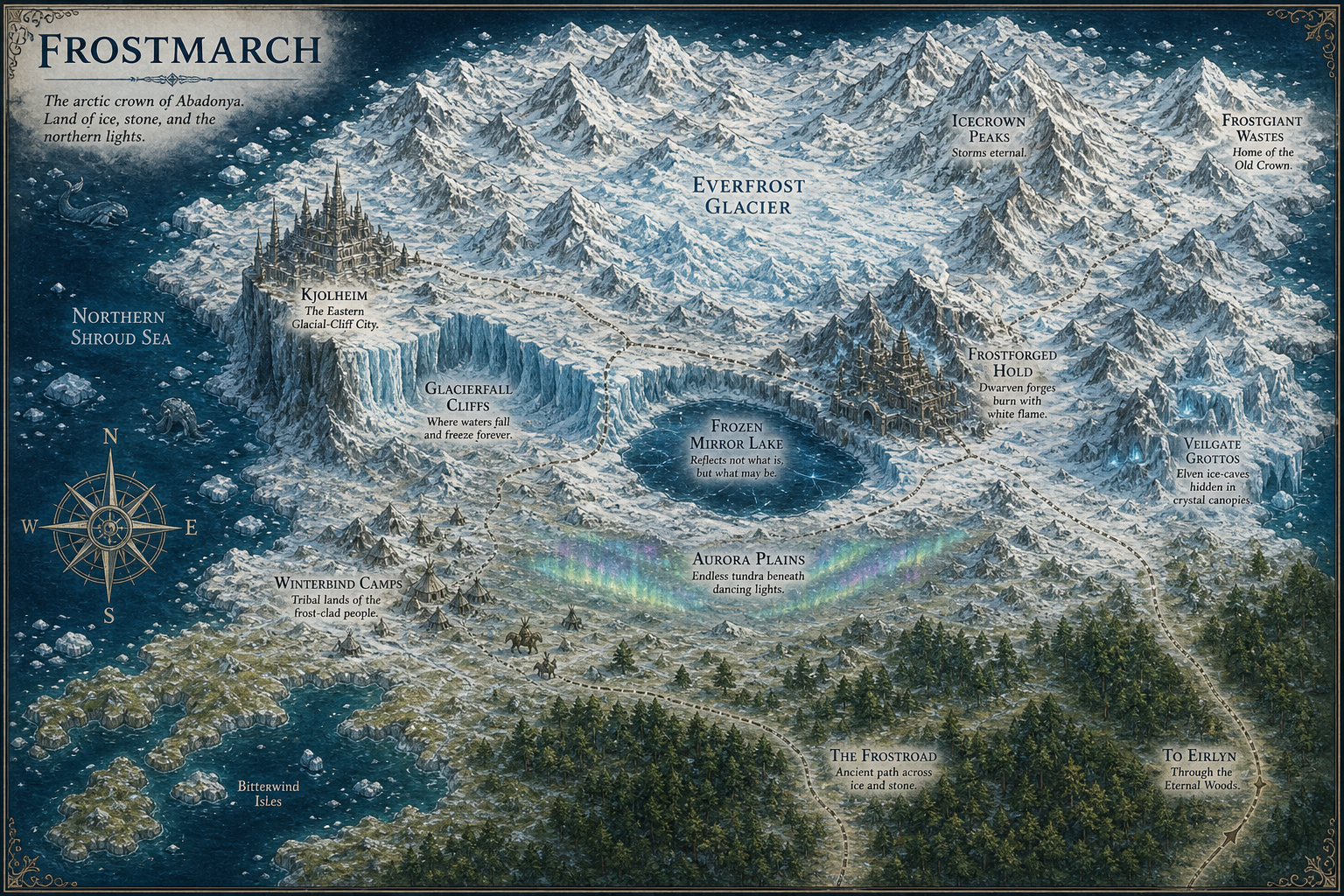 Regional map of Frostmarch