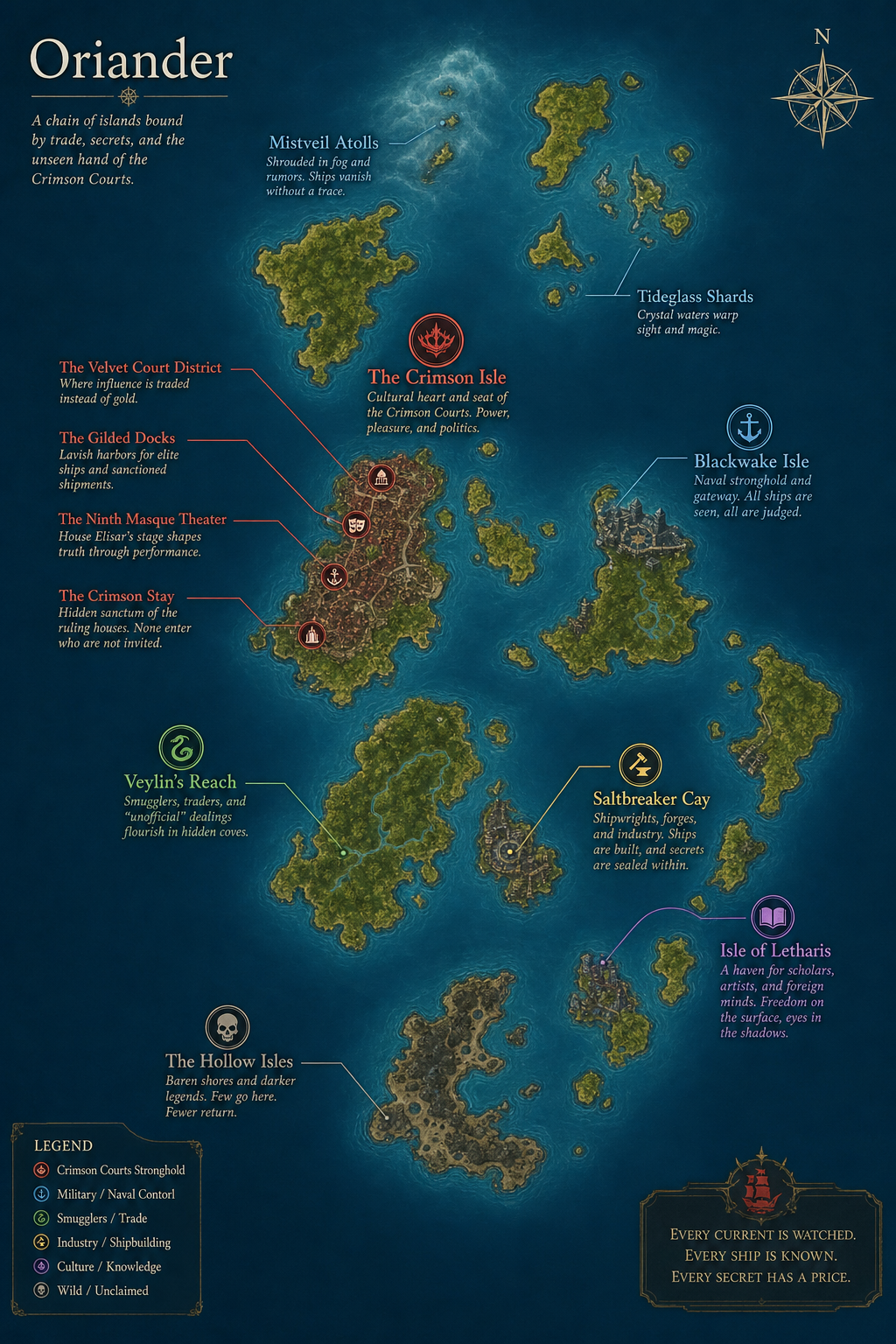 Regional map of Oriander