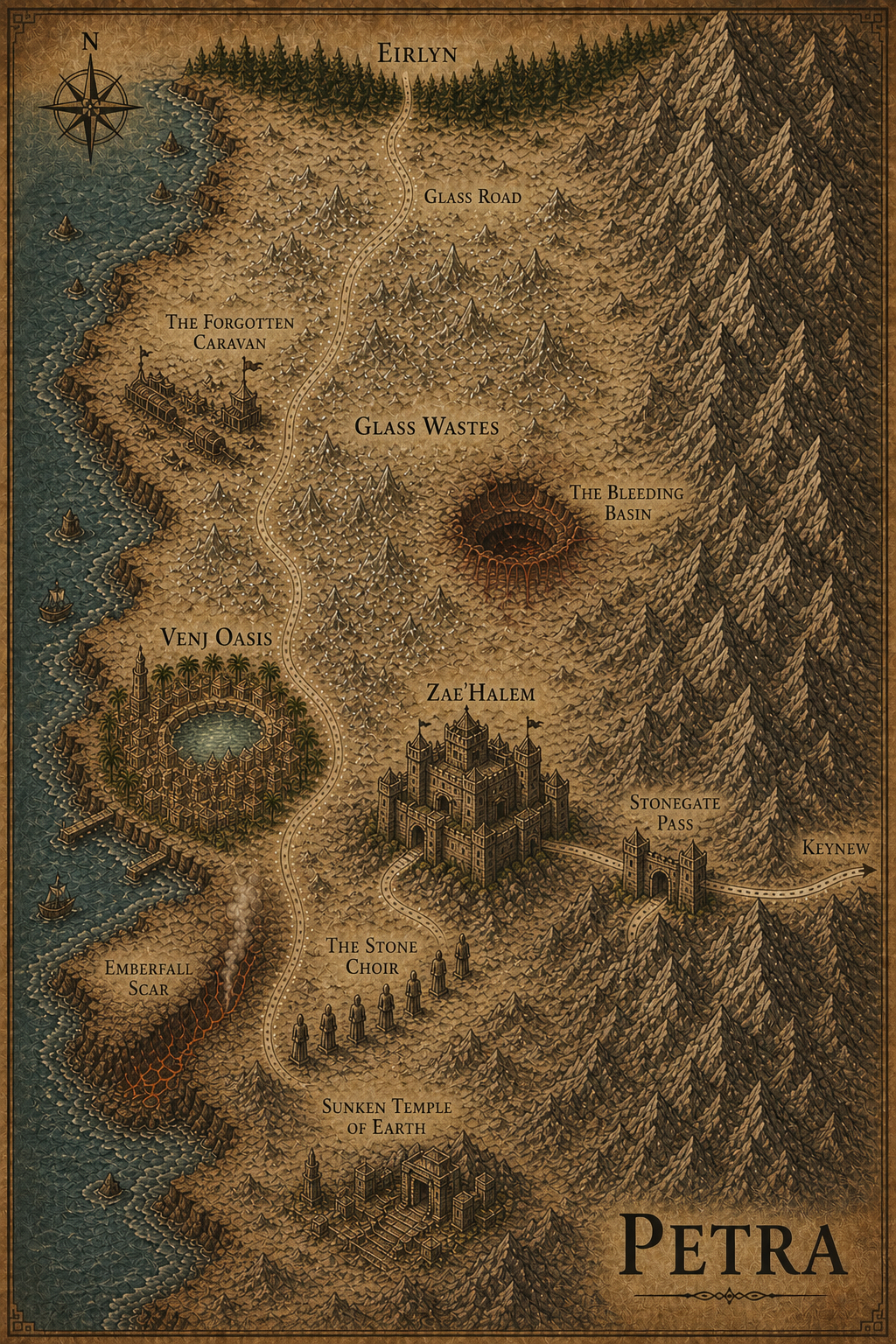 Regional map of Petra